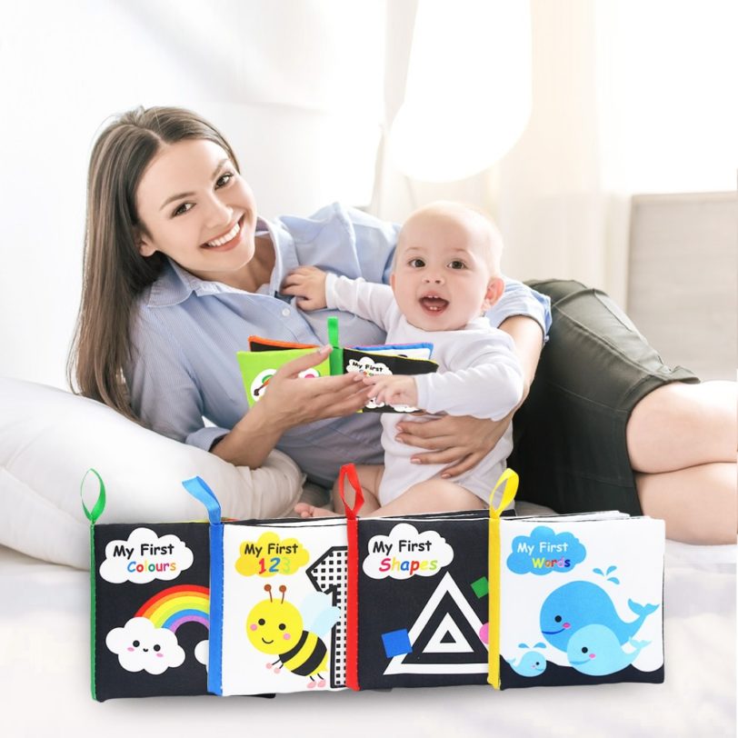 Baby Soft Cloth Book Fabrics Quiet Books Infant Animals Foods Early Learning Cloth Books Rustle Sound Educational Toys for Kids - Image 4