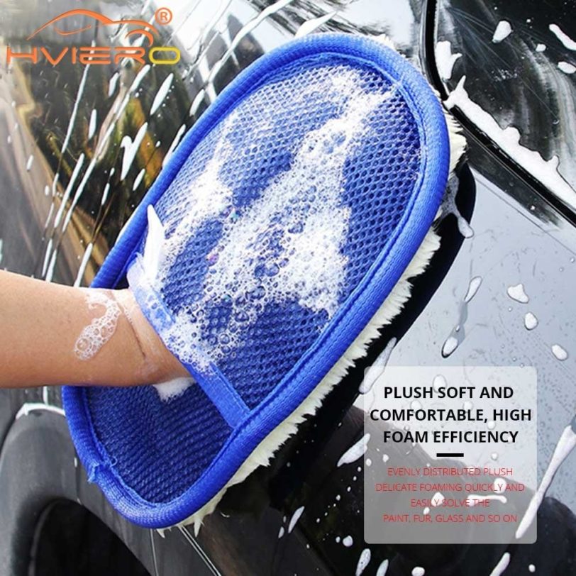 Car Styling Soft Wool Car Wash Auto Cleaning Glove Car Motor Motorcycle Brush Washer Car Care Products Cleaning Tool Brushes