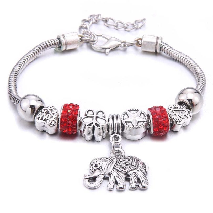 Charm Bracelet & Bangles Jewelry 6-colors crystal Beads Elephant beading Bracelets Brands Bracelets Women Girl Friendship Gift - Image 2