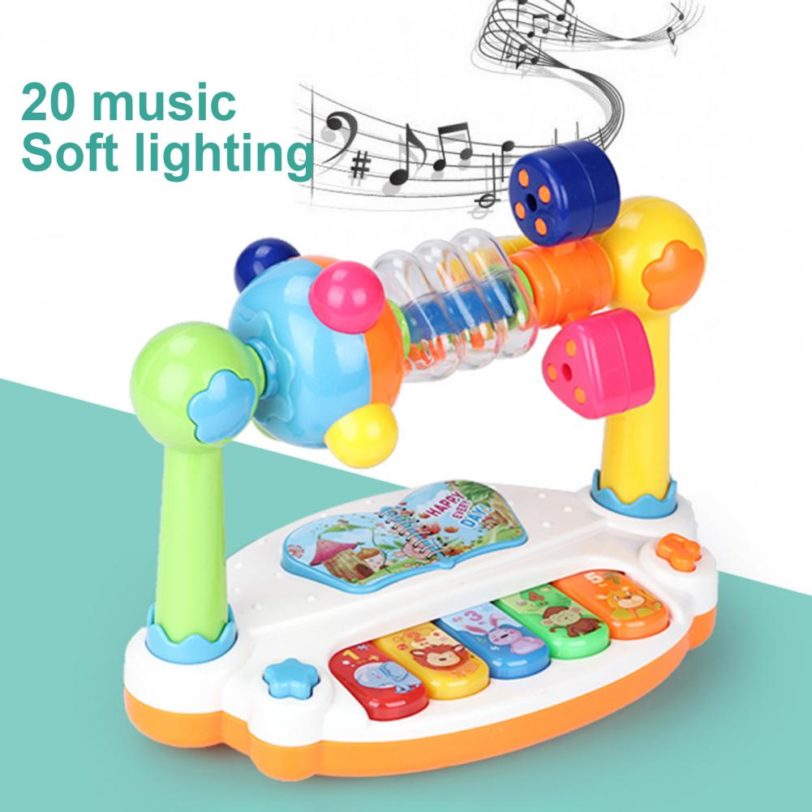 Children Baby Rotating Music Piano with Light Sound Educational Toy Kids Gift Animals Sounding Keyboard Baby Playing Type Musica - Image 2