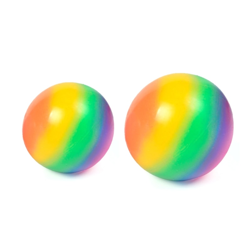 Colorful Rainbow Stress Balls Soft Foam TPR Squeeze Squishy Stress Relief Balls Toys for Kids Children 2