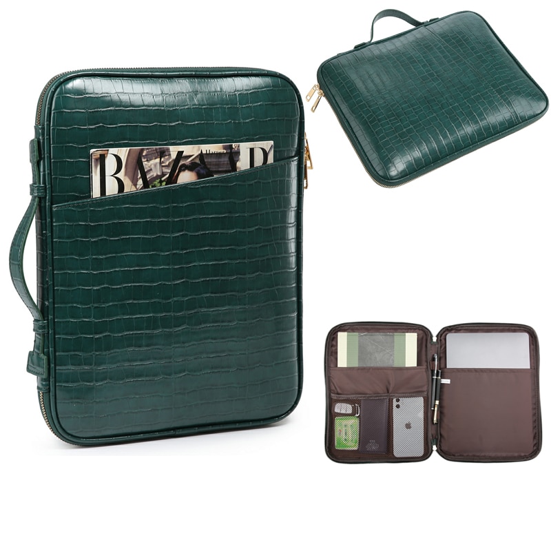 Crocodile Briefcase Men Business Handbag Women Laptop Shoulder Bags For 13 inch Laptop Casual Tote Bags