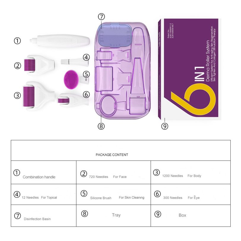 Derma Roller Micro Needle Roller Kit 6in 1 Hydra Microneedling Roller for Eye Face Body Skin Beauty Dermaroller Rejuvenation NEW - Image 2