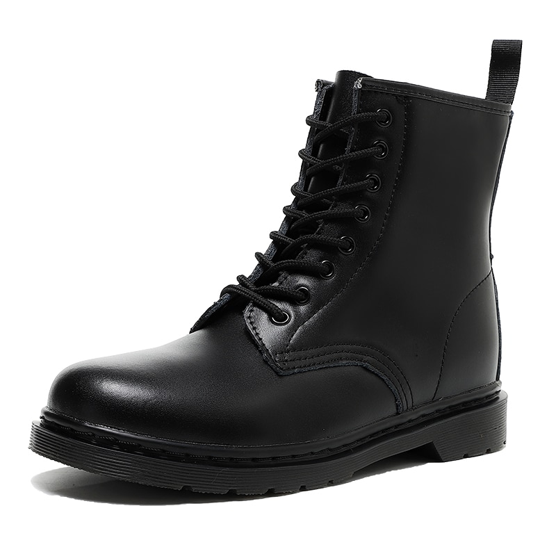 Doc Men Boots Black Cow Boy Short Winter Leather Boots Men Vintage Fashion Casual Shoes Male