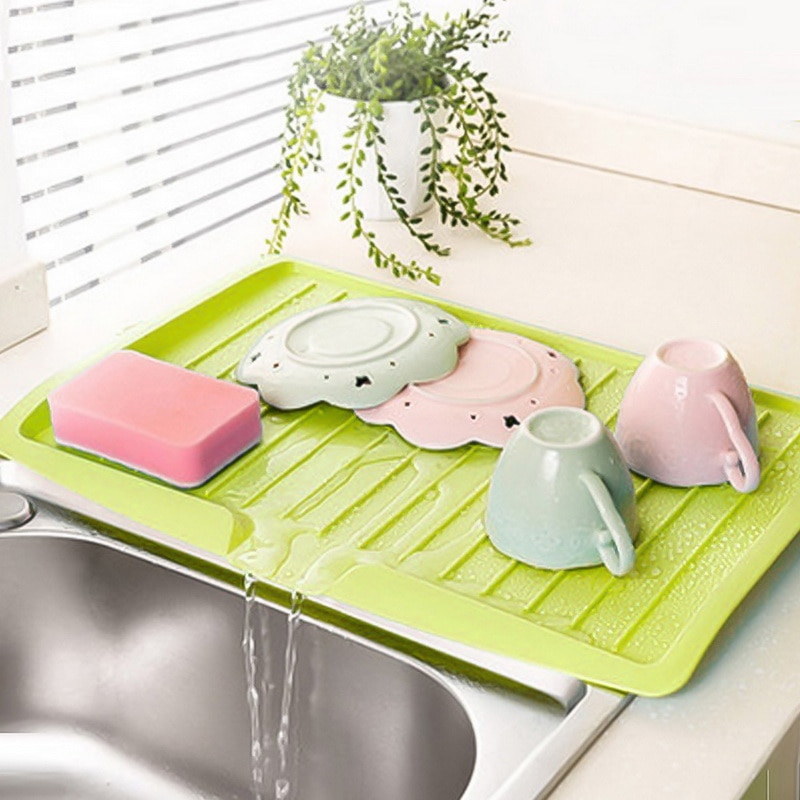 Drain Rack Kitchen Silicone Dish Drainer Tray Large Sink Drying Rack Worktop Organizer For Kitchen Dishes