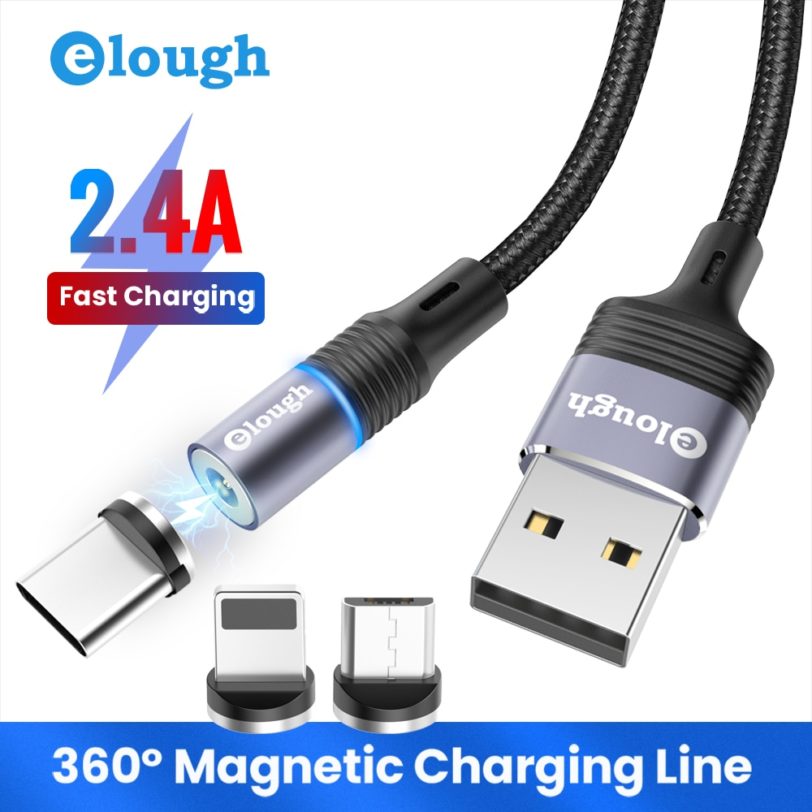 Elough 360 Micro usb Magnetic Cable for iPhone Samsung Xiaomi Magnet Fast Charging usb Type C