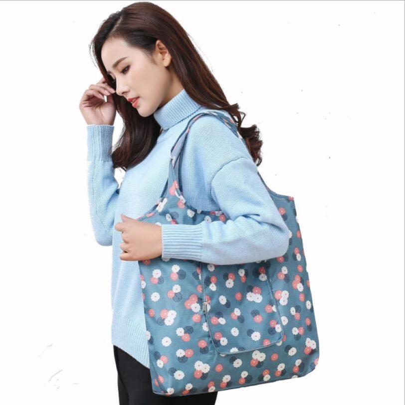 Fashion Eco friendly Folding Shopping Bag Women s Handbags Waterproof Foldable Reusable Household Tote Bags storage