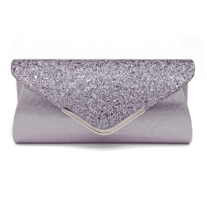 Fashion Lady Women Glitter Clutch Wallet Long Evening Wedding Prom Purse Handbag - Image 3