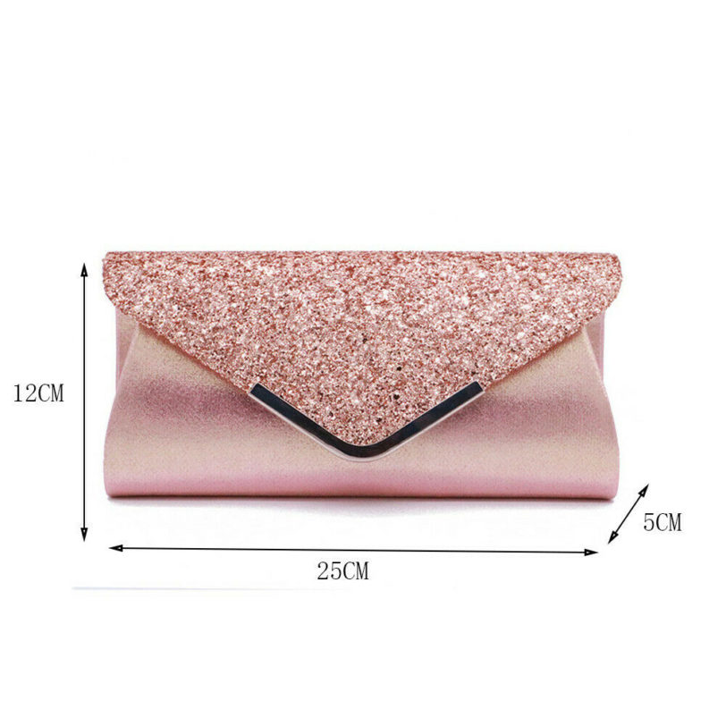 Fashion Lady Women Glitter Clutch Wallet Long Evening Wedding Prom Purse Handbag - Image 2