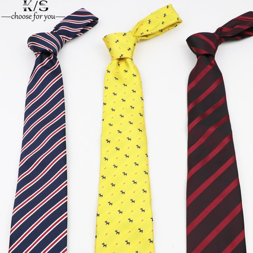 Fashion Men's Tie Casual Stripe Necktie Business Wedding Party Dress Wear 8cm Boy Birthday Gift Daily Cartoon Cute Yellow Ties - Image 2