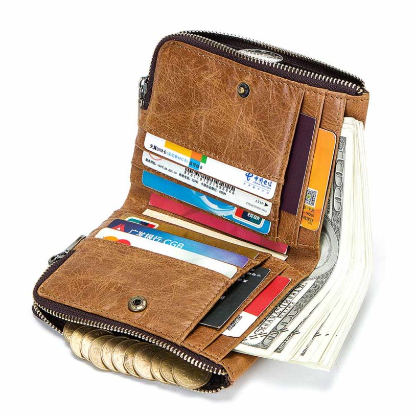 Genuine Leather Men Wallet Travel for Male Organizer Large Capacity with Card Holder Coin Purse Coin Pocket Gift Walet - Image 2