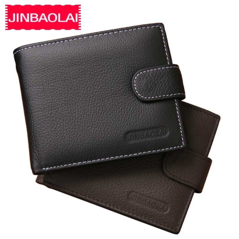 JINBAOLAI Men Wallets Genuine Cow Leather Short Zipper Hasp Male Purse Coin Pocket Card Holder Vintage Brand High Quality Wallet - Image 2