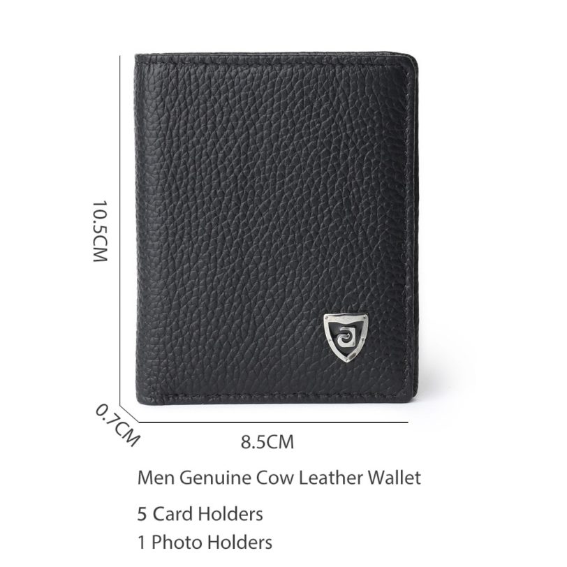 JINBAOLAI Men Wallets Thin Name Engraving Genuine Leather MINI Men Purse ID Card Holder Classic High Quality Men Wallets - Image 2