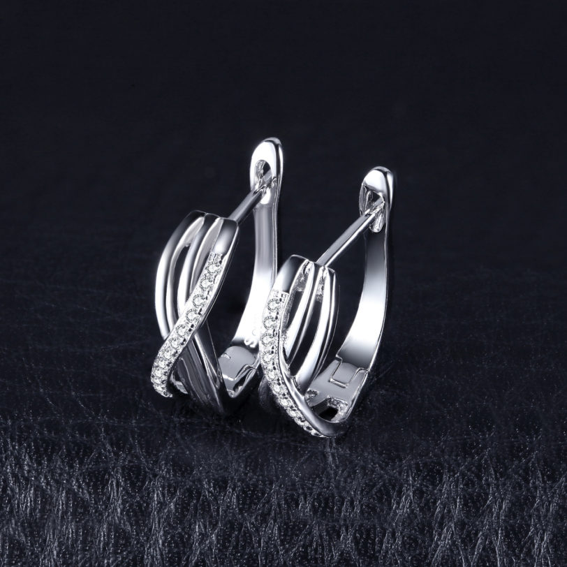 JewelryPalace Infinity Knot Cubic Zirconia 925 Sterling Silver Clip Earrings for Women Girls Korean Fashion Wedding Jewelry - Image 3