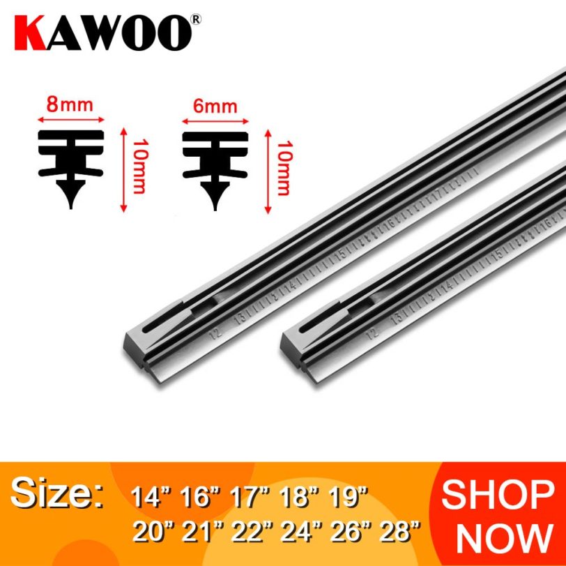 KAWOO 1pcs Car Windscreen Wiper Blade Insert Rubber Strip (Refill) 8mm/6mm Soft 14"16"17"18"19"20"21"22"24"26"28" Accessories