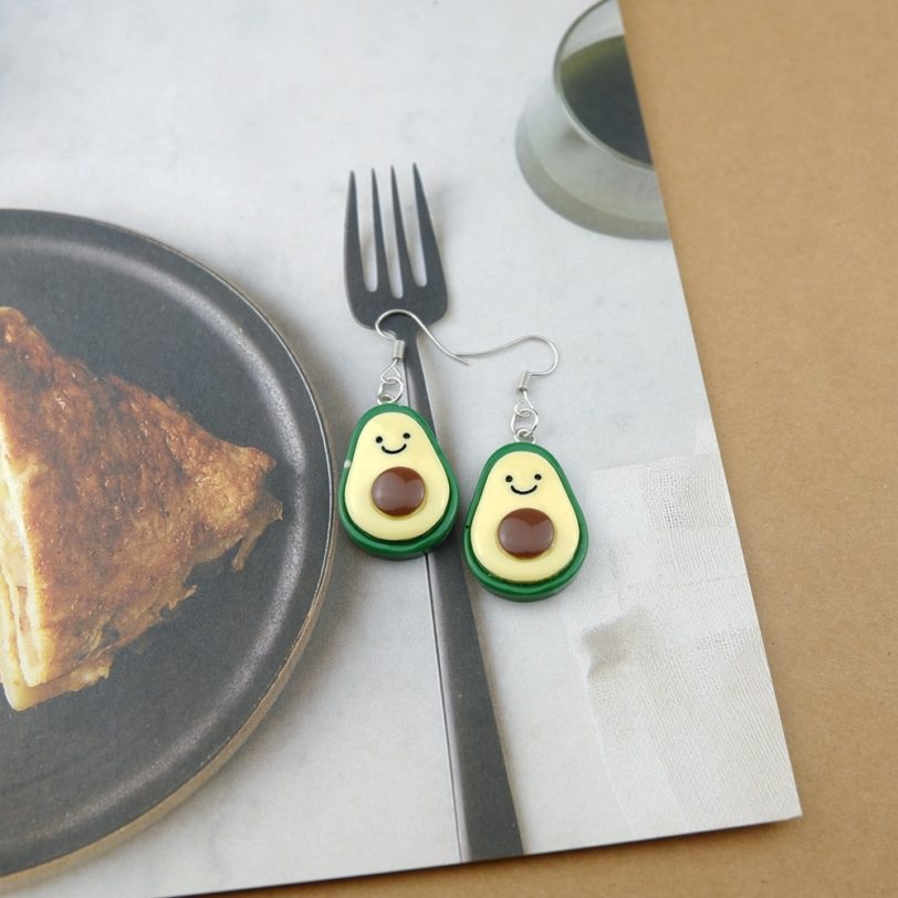 Kawaii Avocado Earrings Costume Trendy Style Woman Girl Jewelry Drop Shipping - Image 2