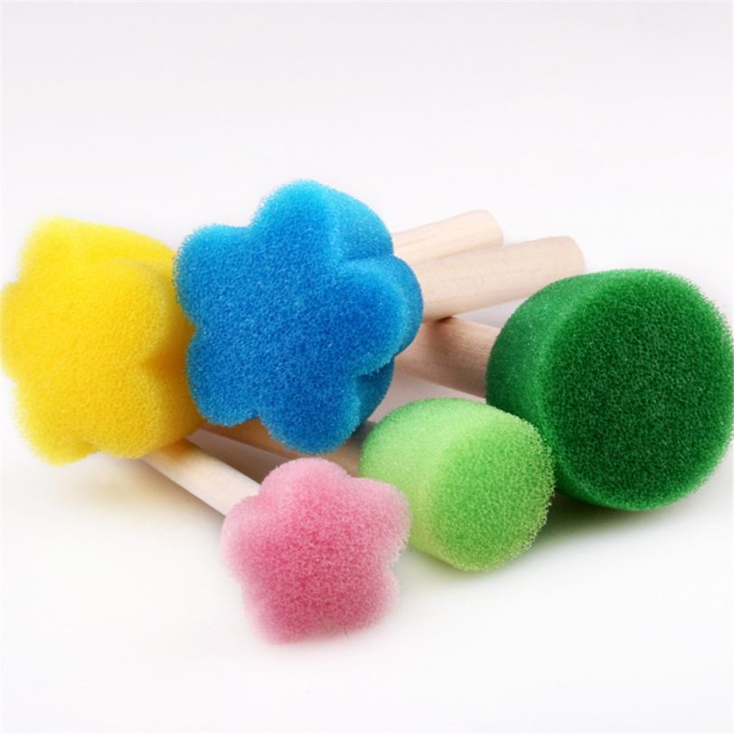 Kids Toddler Sponge Stamp Brush Kits Flower Drawing Toys for Children Paint Educational Art and Craft Creativity Boys Girls - Image 3