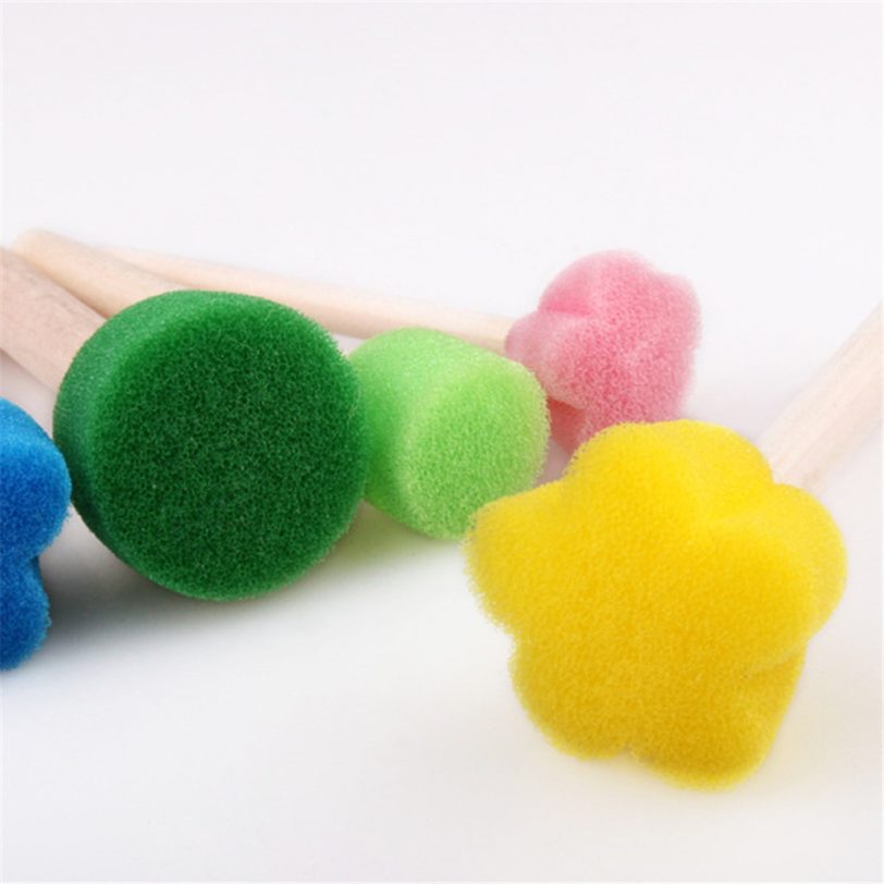 Kids Toddler Sponge Stamp Brush Kits Flower Drawing Toys for Children Paint Educational Art and Craft Creativity Boys Girls - Image 4