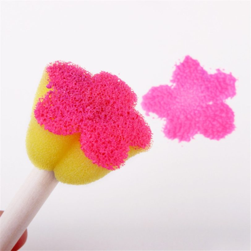 Kids Toddler Sponge Stamp Brush Kits Flower Drawing Toys for Children Paint Educational Art and Craft Creativity Boys Girls - Image 5