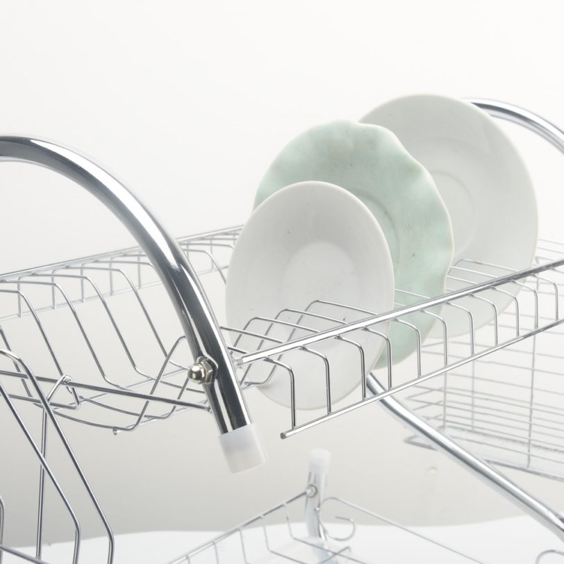 Kitchen dish rack basket galvanized household wash great kitchen sink dish drain drying rack organizer - Image 5