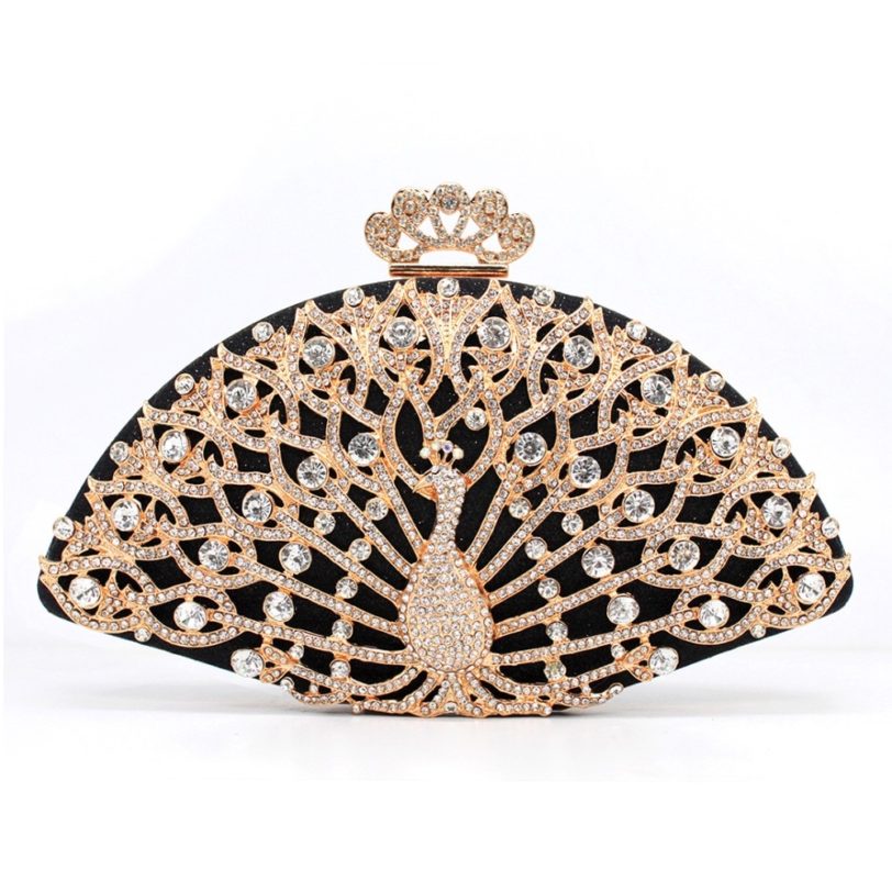 Luxury Designer Women Evening Bag Fashion Golden Metal Crystal Women Evening Bag Clutch Handbag Ladies Wedding Bridal Party Bag - Image 3