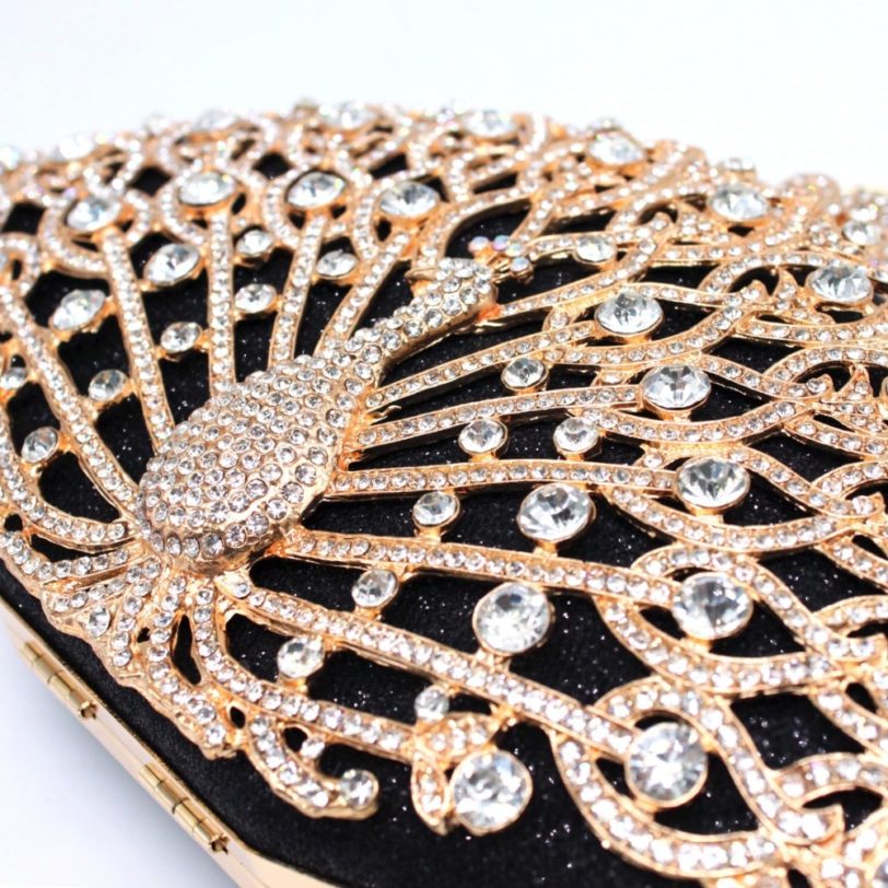 Luxury Designer Women Evening Bag Fashion Golden Metal Crystal Women Evening Bag Clutch Handbag Ladies Wedding Bridal Party Bag - Image 5