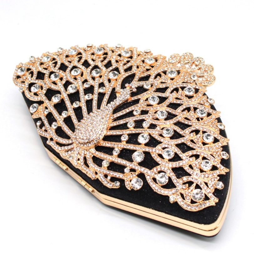 Luxury Designer Women Evening Bag Fashion Golden Metal Crystal Women Evening Bag Clutch Handbag Ladies Wedding Bridal Party Bag - Image 6