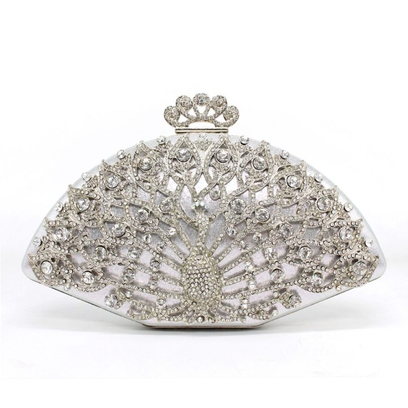 Luxury Designer Women Evening Bag Fashion Golden Metal Crystal Women Evening Bag Clutch Handbag Ladies Wedding Bridal Party Bag - Image 2