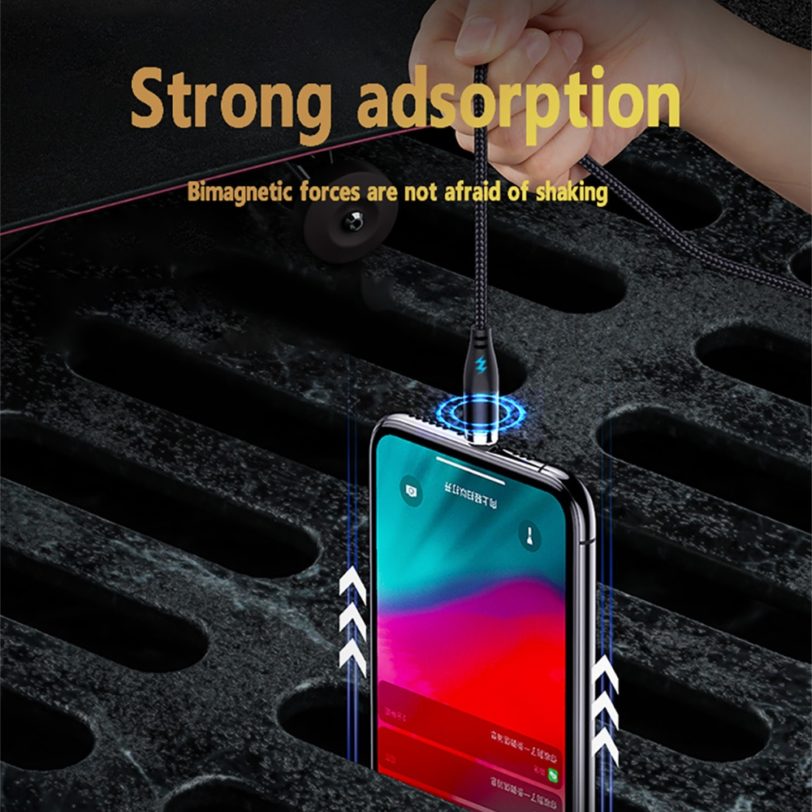 Magnetic Usb Charging Cable 5A Fast Charging For iPhone Xiaomi Huawei Samsung 3 in 1 Magnet 3