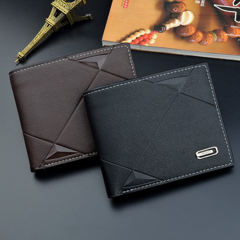 Men Short Bifold Faux Leather Masculina Billetera Credit ID Card Holder Wallet Billfold Purse Clutch Solid Hombre Business Slim - Image 2