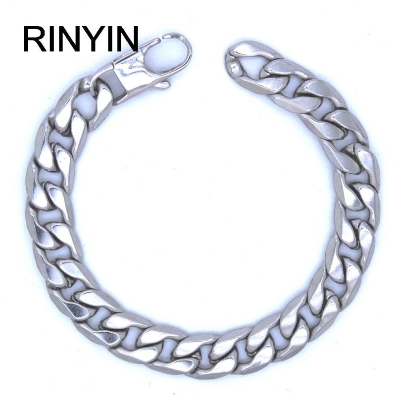 Men Women Stainless Steel Bracelet 6/8/12 mm 8 Inches Curb Chain Vintage Jewelry Punk Fan Factory Offer - Image 2