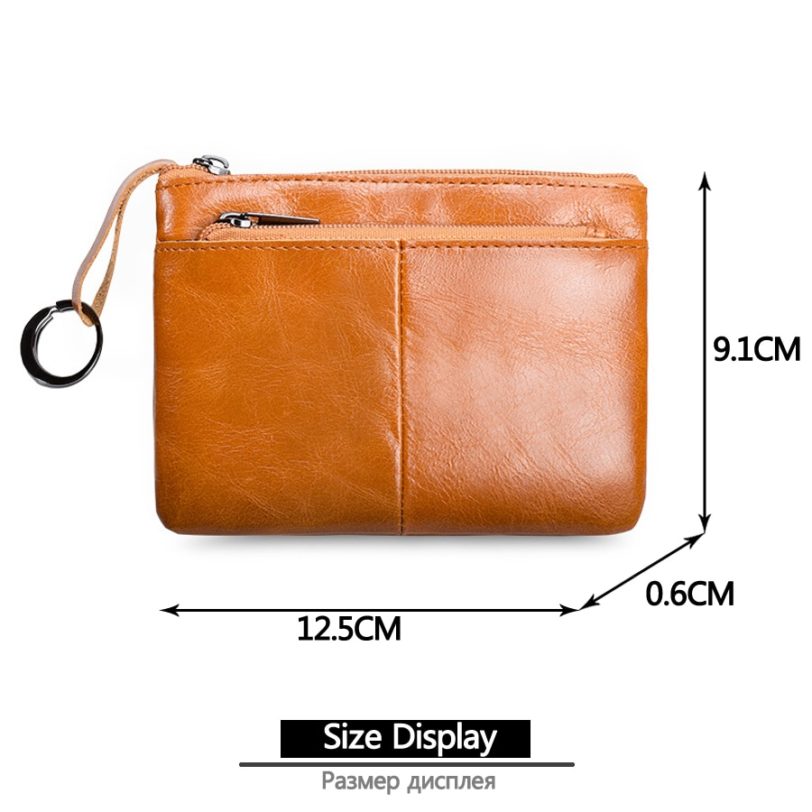 Mini Purse for Men Wallet Women Genuine Leather Zipper Vintage Short Lady Small Slim Female Women's Wallet Male Thin portomonee - Image 2