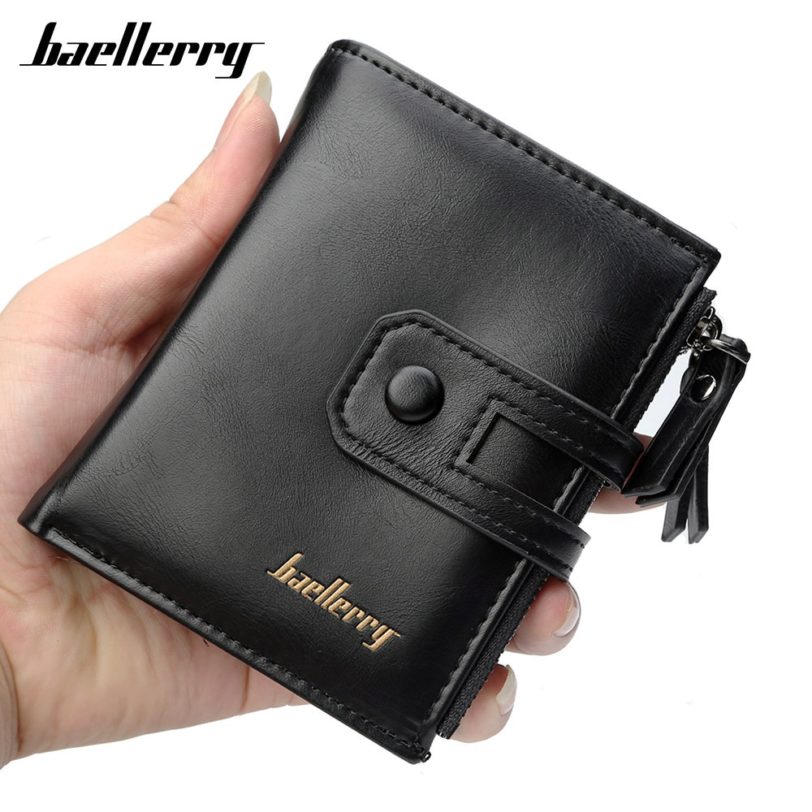 Name Engraving Men Wallets Leather Double Zipper Card Holder Short Male Purse Coin Pocket Vintage Brand High Quailty Men Wallets - Image 5