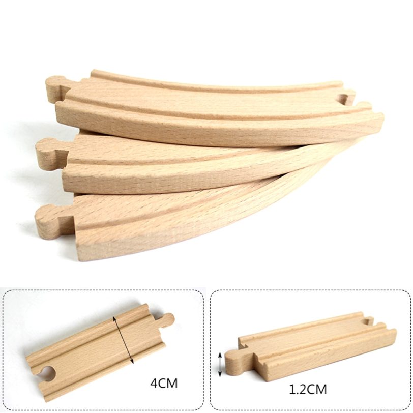 New All Kinds Wooden Track Parts Beech Wooden Railway Train Track Toy Accessories Fit Biro All Brands Wood Tracks Toys for Kids - Image 5