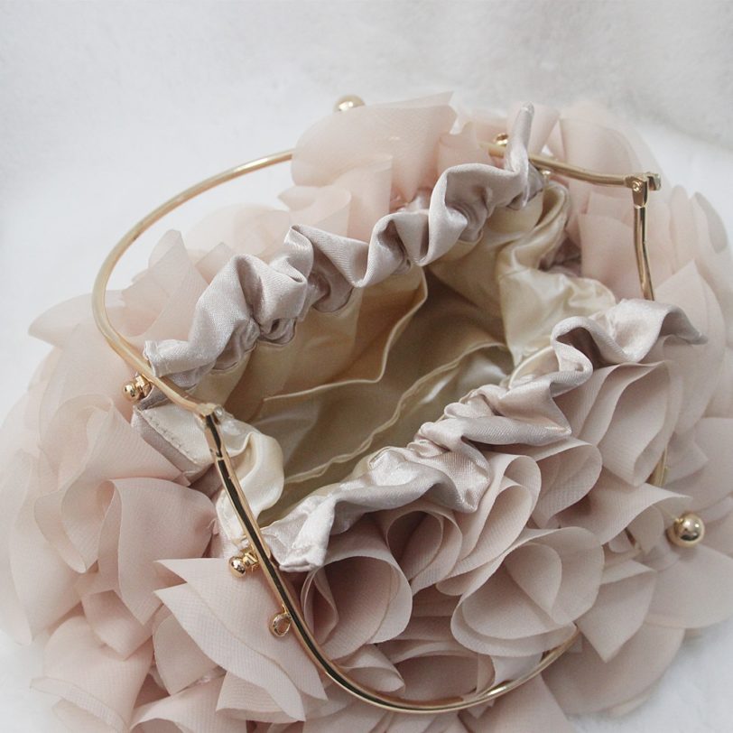 New Fashion Brand Handbags Women Flower Cute Bag Solid Luxury Champagne Bags Floral Bride Totes Cute Trendy Casual Day Clutch - Image 6