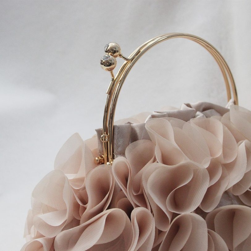 New Fashion Brand Handbags Women Flower Cute Bag Solid Luxury Champagne Bags Floral Bride Totes Cute Trendy Casual Day Clutch - Image 2