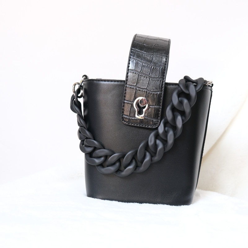 New Fashion Woman Handbag Accessory Chain Black White Green Resin Chain Luxury Frosted Strap Women Clutch
