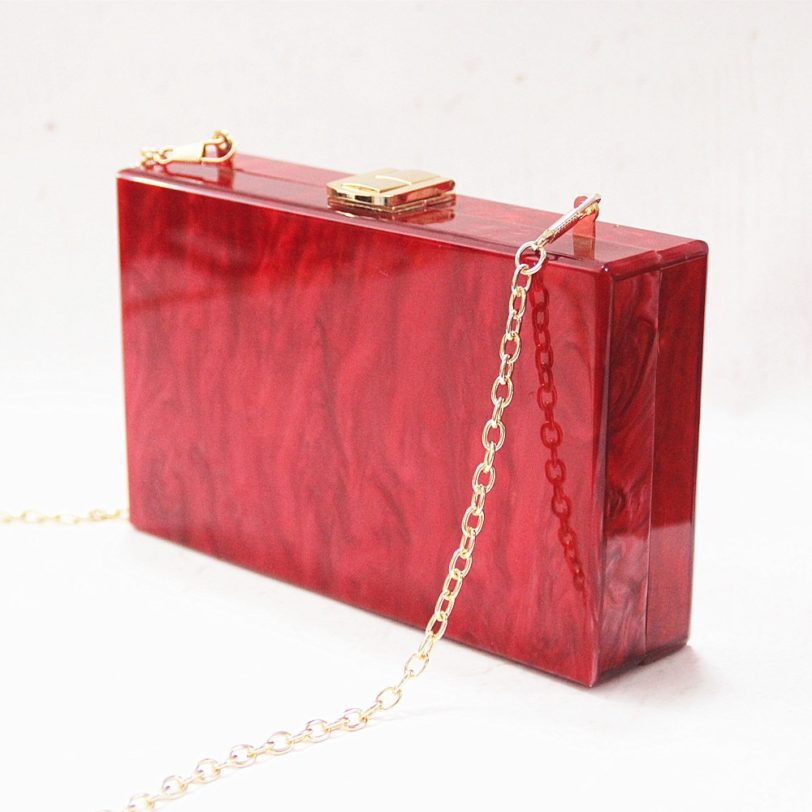 New Wallet Women Messenger Bag Brand Fashion Solid Handbag Marble Pearl Red Woman EveningBag Luxury Small Shoulder Casual Clutch - Image 6