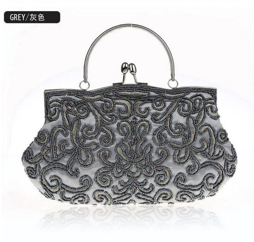 New embroidery clutch bags women Beaded glitter handmade wedding purse ,Evening Bags handbags brand Retro purse 03606-1 - Image 2