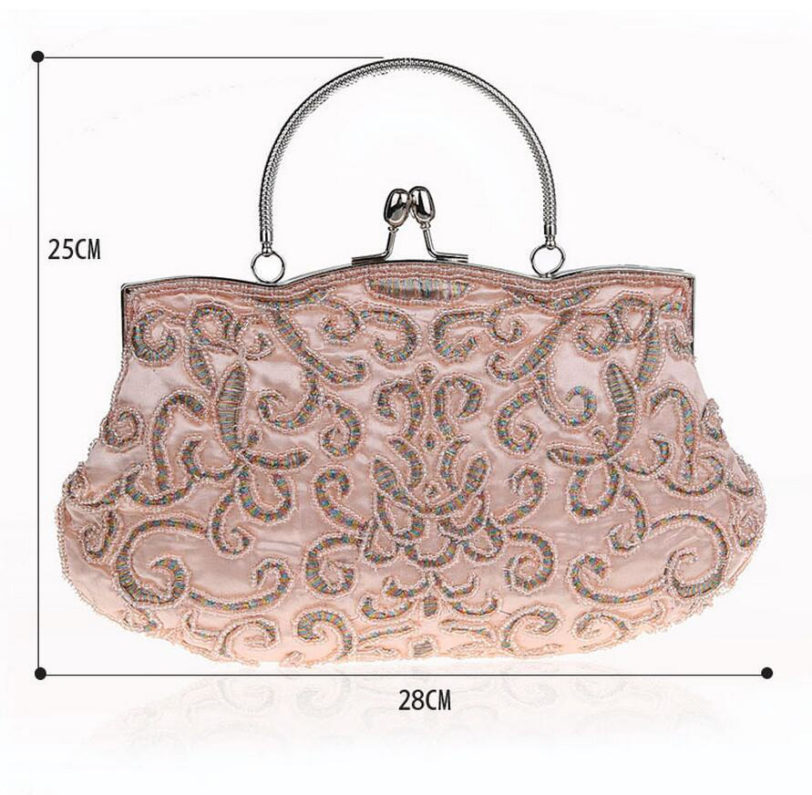 New embroidery clutch bags women Beaded glitter handmade wedding purse ,Evening Bags handbags brand Retro purse 03606-1 - Image 5