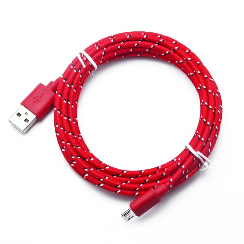 Nylon Braided Micro USB Cable Data Sync USB Charger Cable For Samsung Huawei Xiaomi Android Phone 1M/2M/3M Fast Charging Cables - Image 5