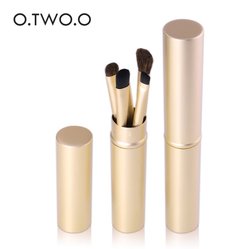 O.TWO.O 5pcs Makeup Brushes Set Powder Blush Foundation Eyeshadow Eyeliner Lip Cosmetic Brush Kit Beauty Tools With Gold Tube