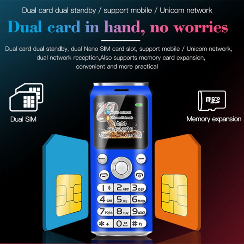 Original SATREND K8 Mini Finger Size Mobile Phone Fsmart Dual Sim Small Cola Cellphone MP3 Bluetooth 2