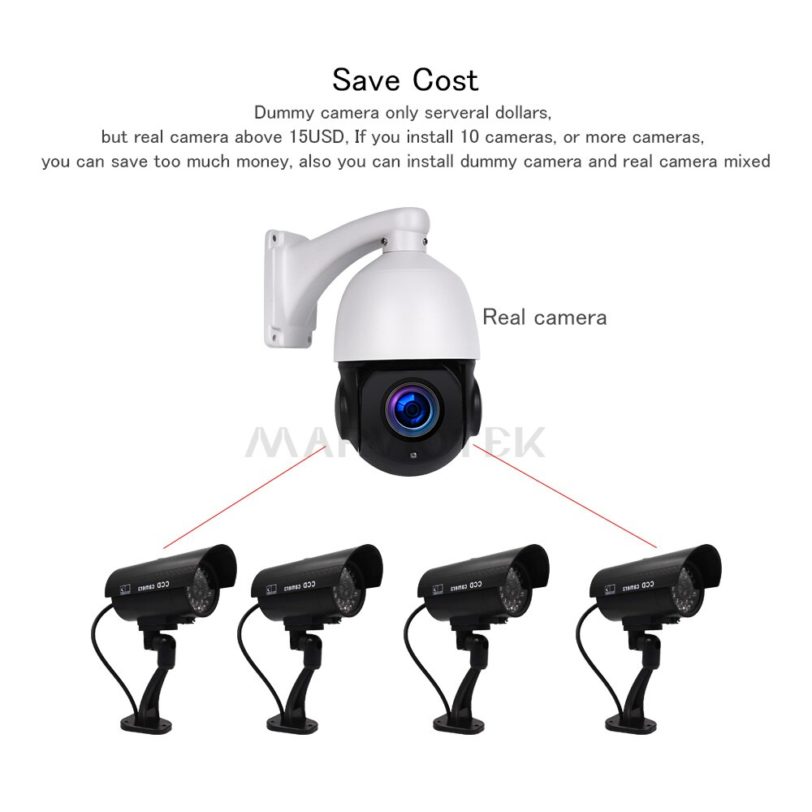 Outdoor Fake Camera Home Security Video Surveillance dummy camera cctv cameras videcam Mini Camera HD battery power Flashing LED - Image 3