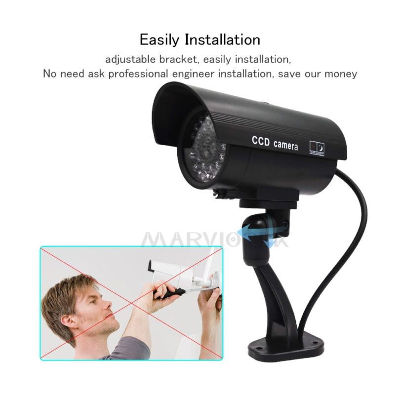 Outdoor Fake Camera Home Security Video Surveillance dummy camera cctv cameras videcam Mini Camera HD battery power Flashing LED - Image 2