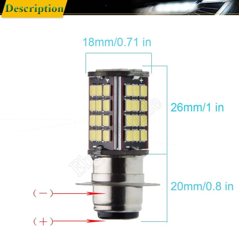 P15D H6M LED Motorcycle Headlight P15D-25-1 56 SMD 2835 PX15D T19 Motorbike Fog Light Headlamp Head Bulb Lamp 6V 12V 24V 30V DC - Image 2