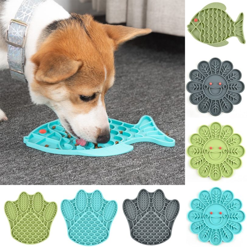 Pet Dog Feeding Slow Food Bowl Claw shaped Dispensing Mat Feed Plate Silicone Dog Lick Pad