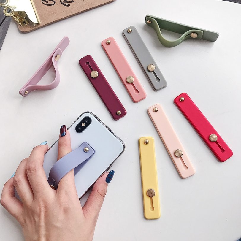 Phone Holder Candy Color For iPhone Xiaomi Push Pull Finger Stand Grip Silicon Ring Wrist Band Strap Universal Cellphone Bracket - Image 3