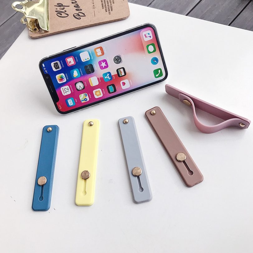 Phone Holder Candy Color For iPhone Xiaomi Push Pull Finger Stand Grip Silicon Ring Wrist Band Strap Universal Cellphone Bracket - Image 2