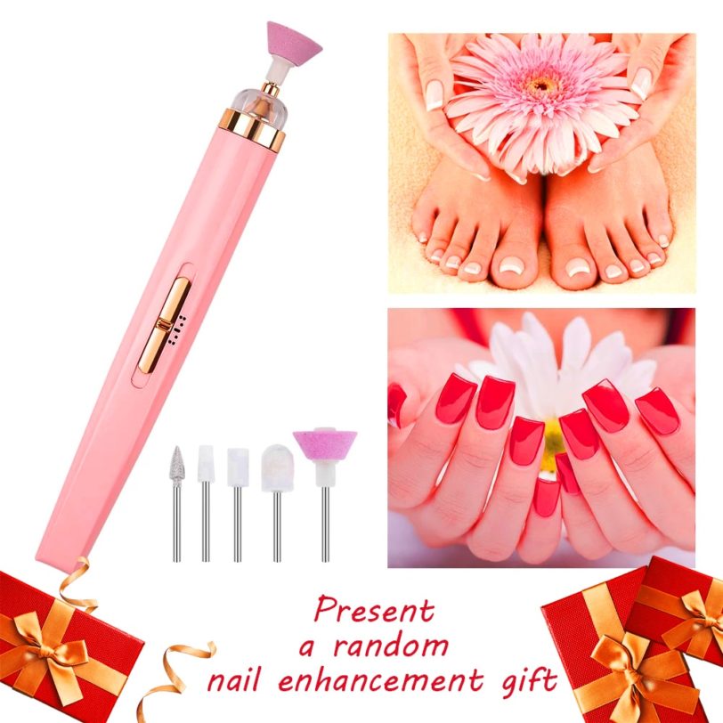 Portable Electric Pen-Shape Nail Drills Manicure USB Rechargeable/Battery models Machine 5-in-1 Nail Art Drill Set Pedicure Tool